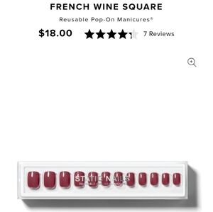 Static Nails French Wine Square Press-On Nails